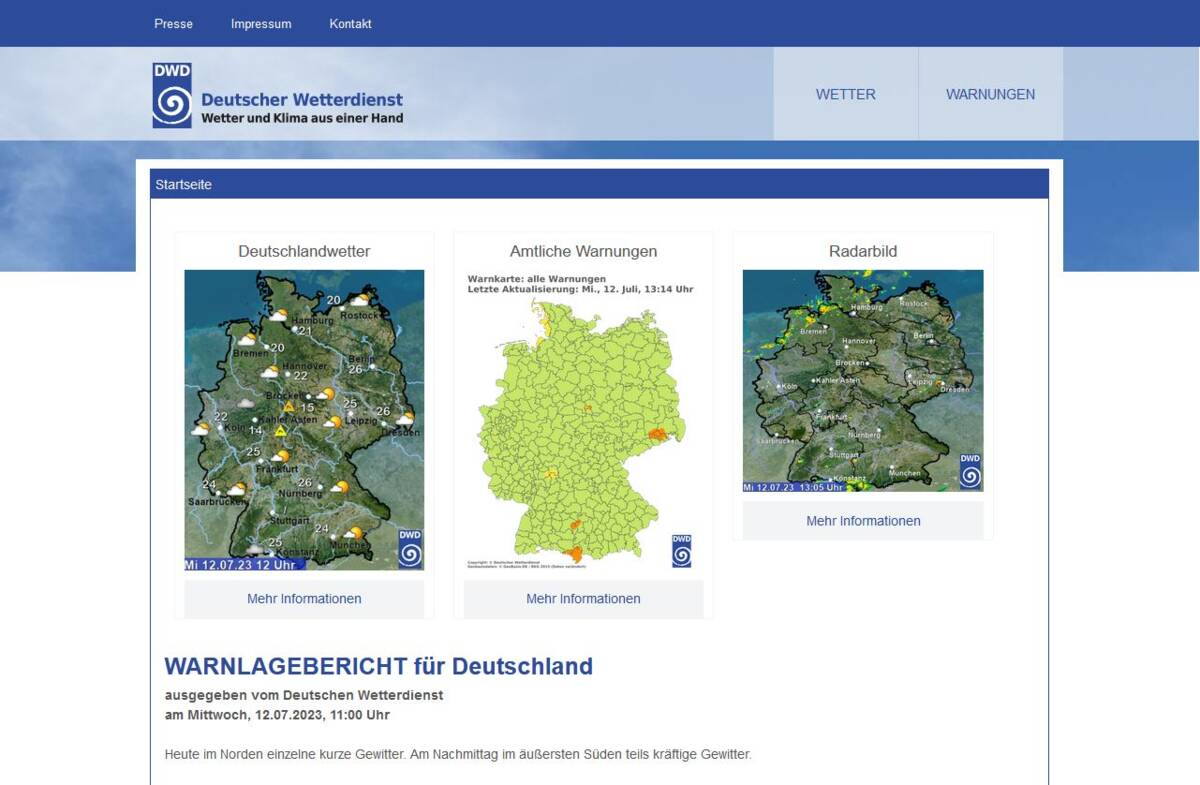 Screenshot Wetter 2